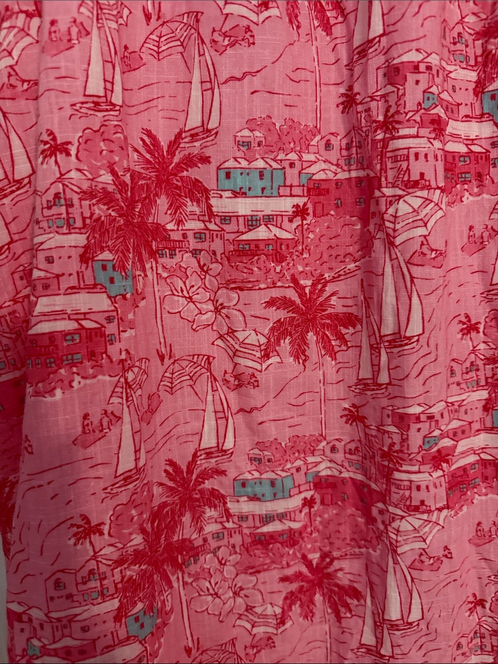 Vineyard Vines Pink Printed Ruffle-Trim Midi Dress - Picture 9 of 9
